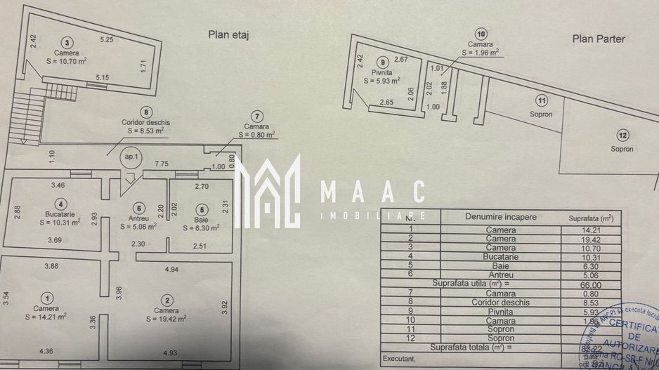 Apartament 3 camere curte privata zona Centrala - Schiță 1