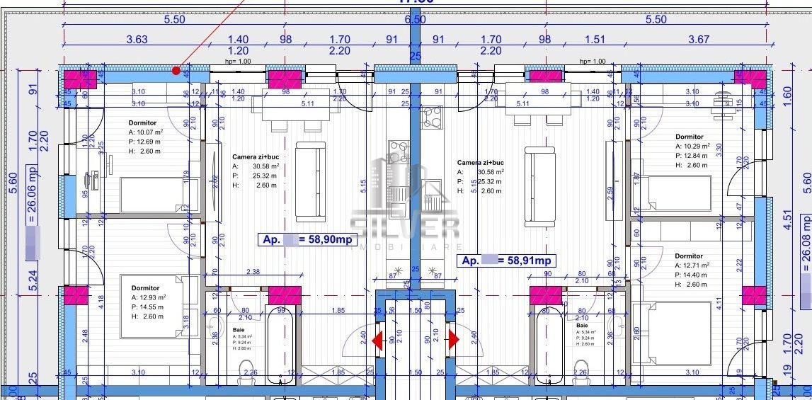 Apartament cu 3 camere/59 mp/Terasa 26mp/imobil NZEB. - Poză 2