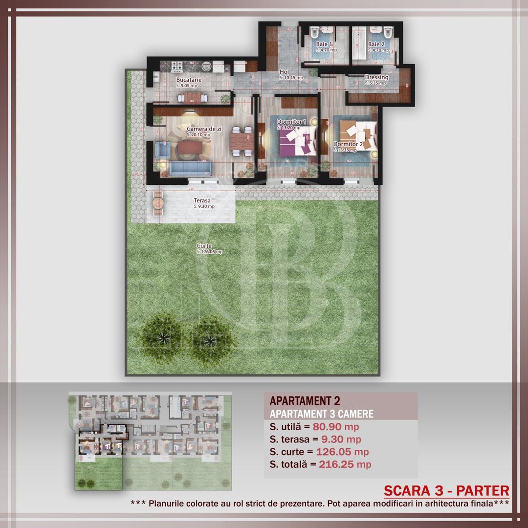 3 camere cu dresing si curte  Titan Pallady Metrou Nicolae Teclu - Schiță 2