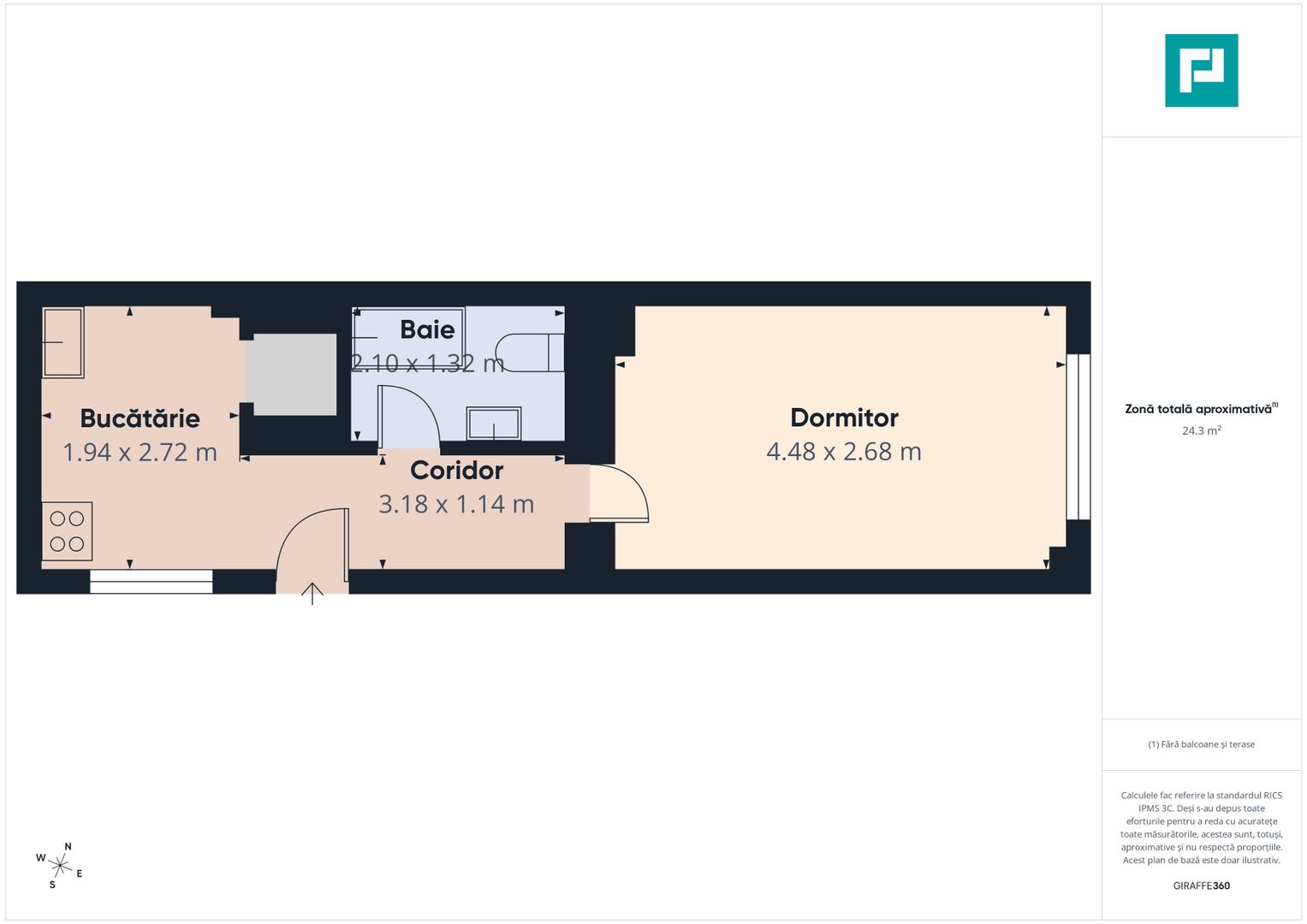 Apartament cu o cameră zona Vârful cu Dor - Poză 7