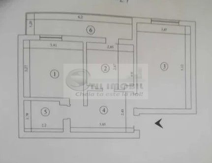 Apartament cu 2 camere, 58 mp, decomandat, Lidl - Moara de Foc - Schiță 8