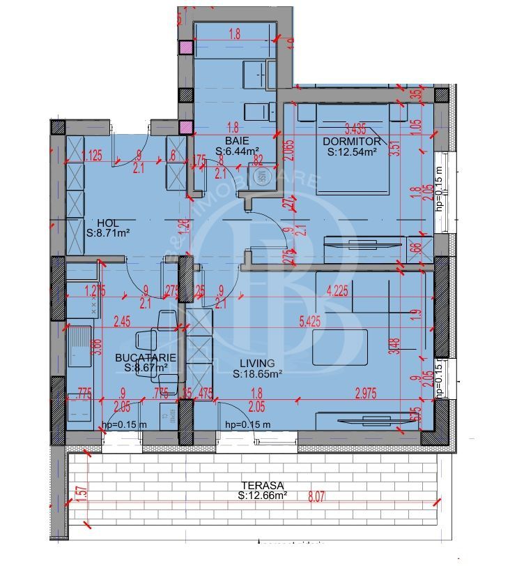 Apartament 2 camere Parcare Gratis Theodor Pallady 5min STB - Schiță 2