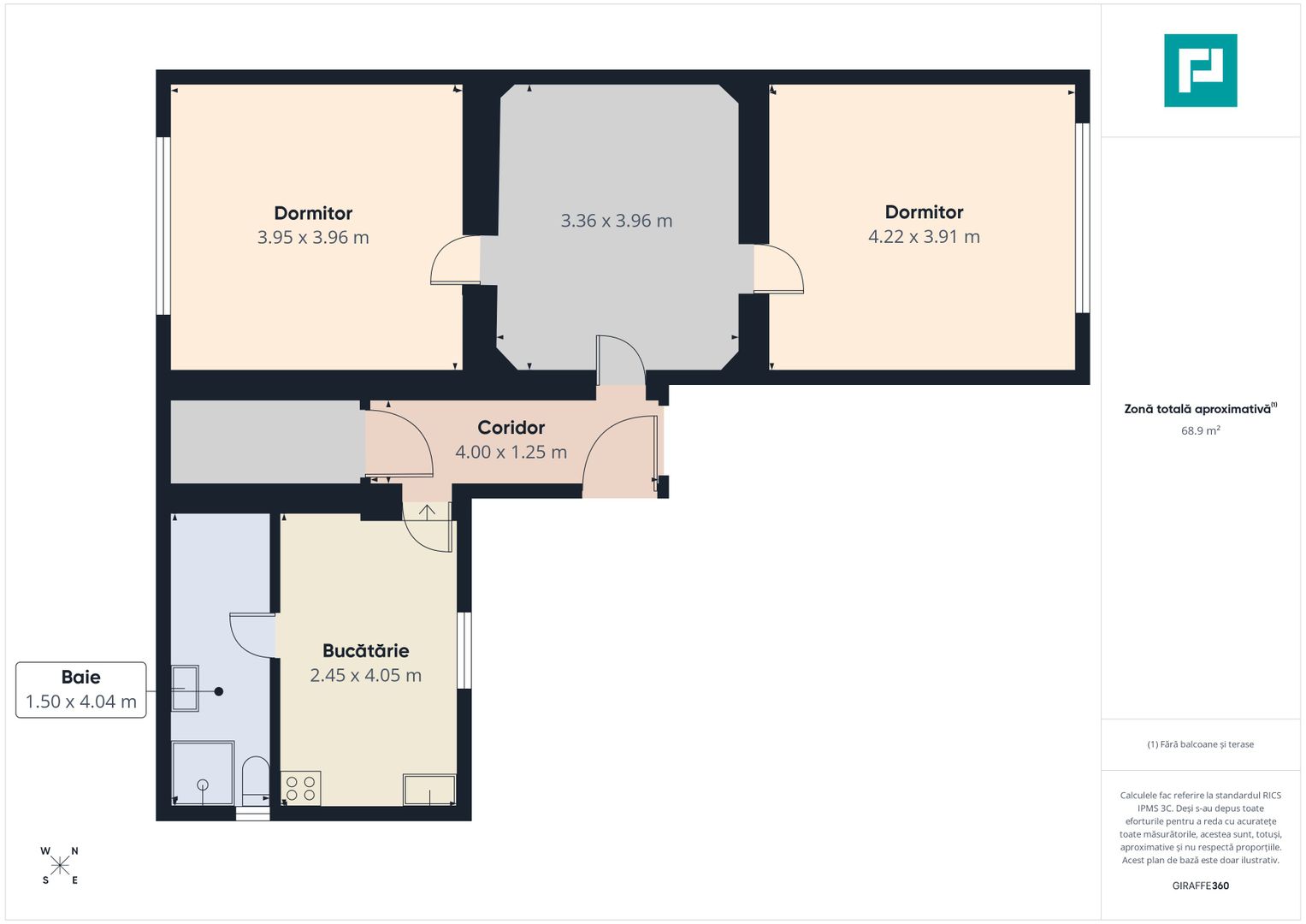 Casă cu 3 camere și teren de 700 mp în Cermei - Poză 4