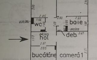 Apartament cu 3 camere decomandate - Schiță 7