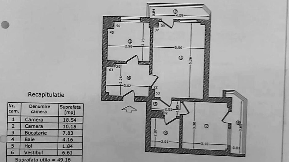 2 CAMERE STEFAN CEL MARE ‖ RENOVAT BLOC REABILITAT 1982 ‖ METROU OBOR 3 MINUTE - Schiță 10