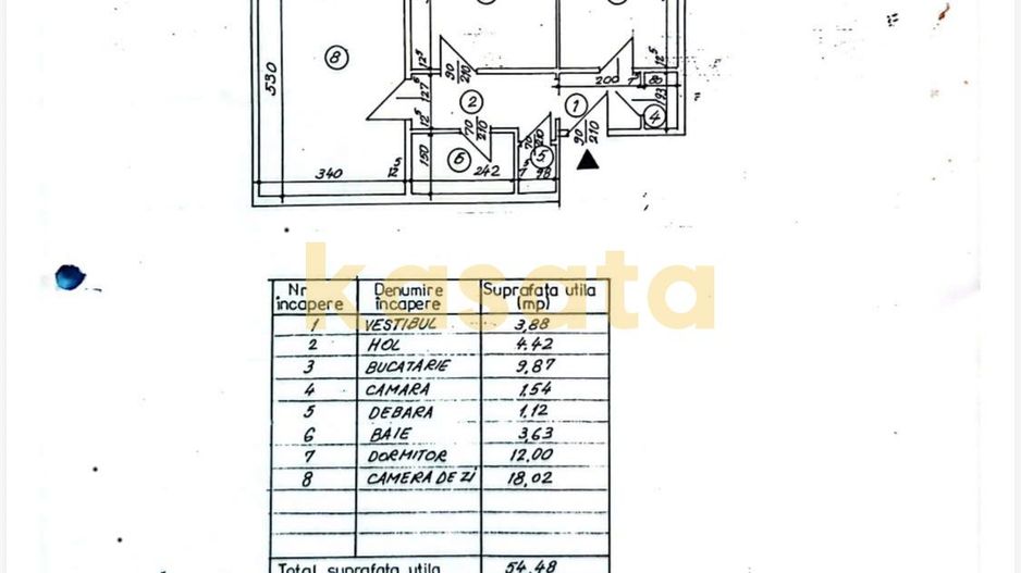 2 camere | Decomandat | 58 mp | Metrou 1 Decembrie 1918 | Boxă la subs - Schiță 15