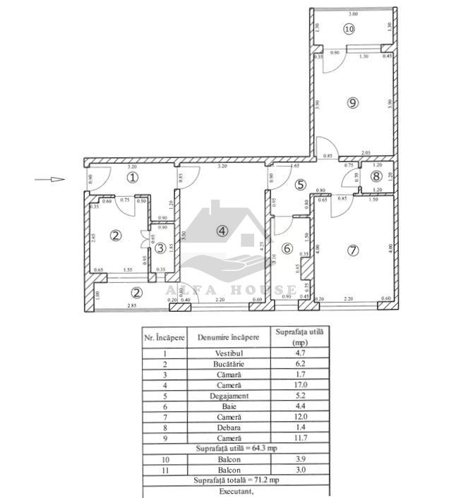 Apartament cu trei camere, zona Centrul Civic,  71 mp - Poză 14