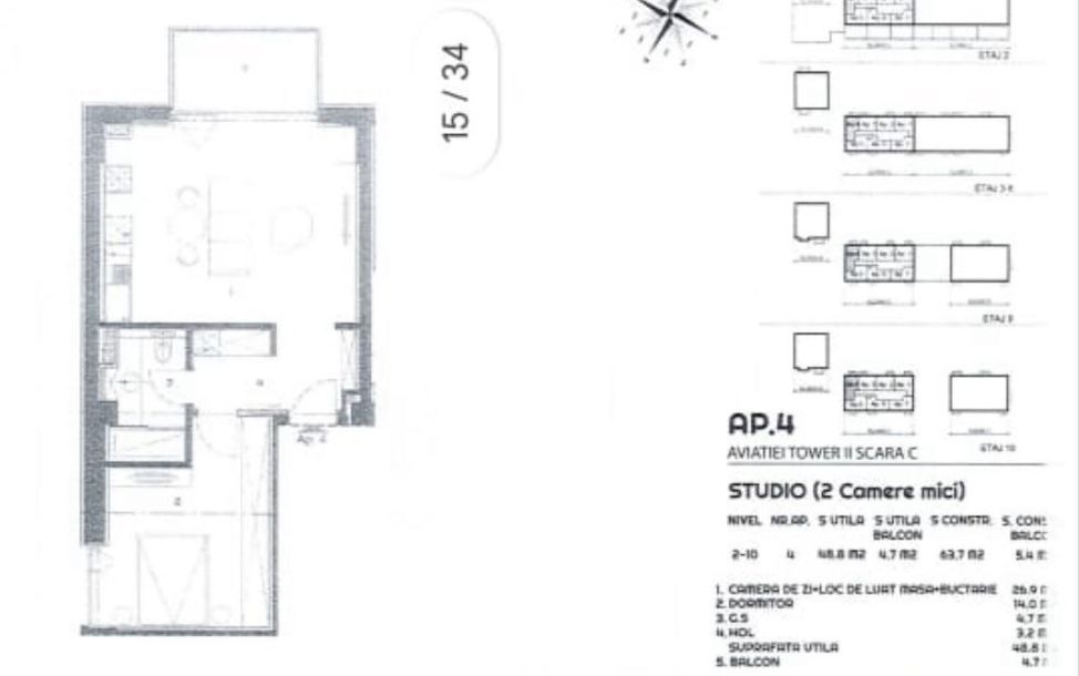 2 CAMERE| AVIATIEI TOWER| - Schiță 15