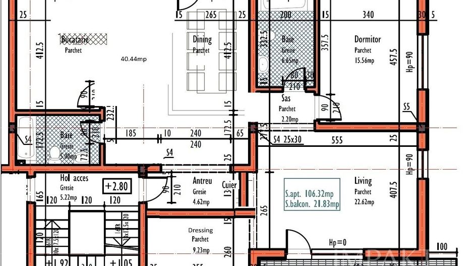 Apartament spatios cu balcon si terasa, complet mobilat, Europa! - Schiță 26