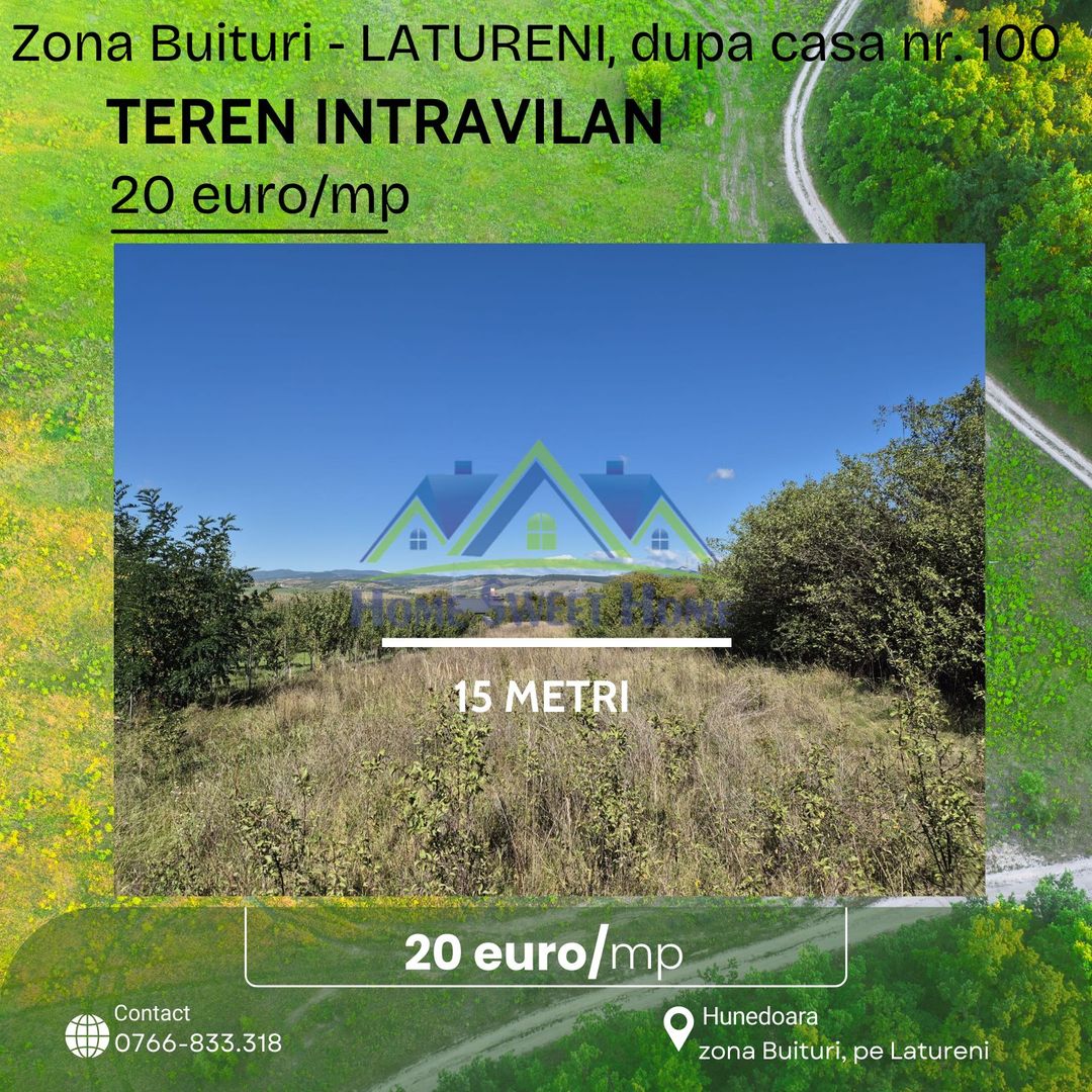 Teren intravilan în zona Lătureni – Buituri, în spatele casei nr. 100! - Poză 2