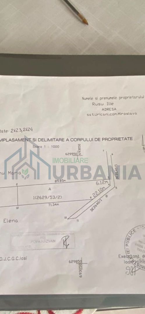 Teren intravilan 1500 mp, 100 EUR/mp, Miroslava, acces din Strada Ioan Vodă cel Viteaz - Poză 1