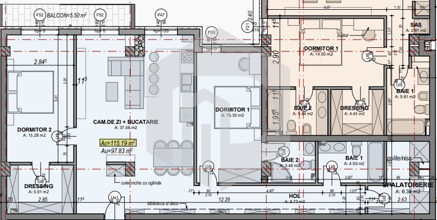 Apartament 3 camere | 2 Dormitoare|  Turnisor |  | Decomandat - Etaj 1 - Poză 2