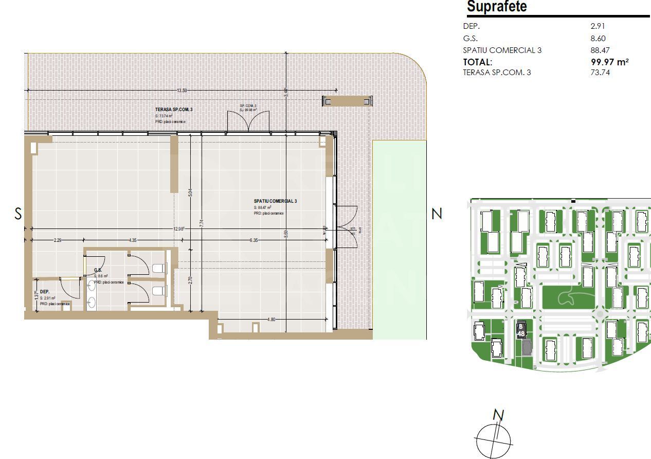 Spațiu comercial de vânzare în Complexul rezidențial Coresi, Brașov - Poză 3