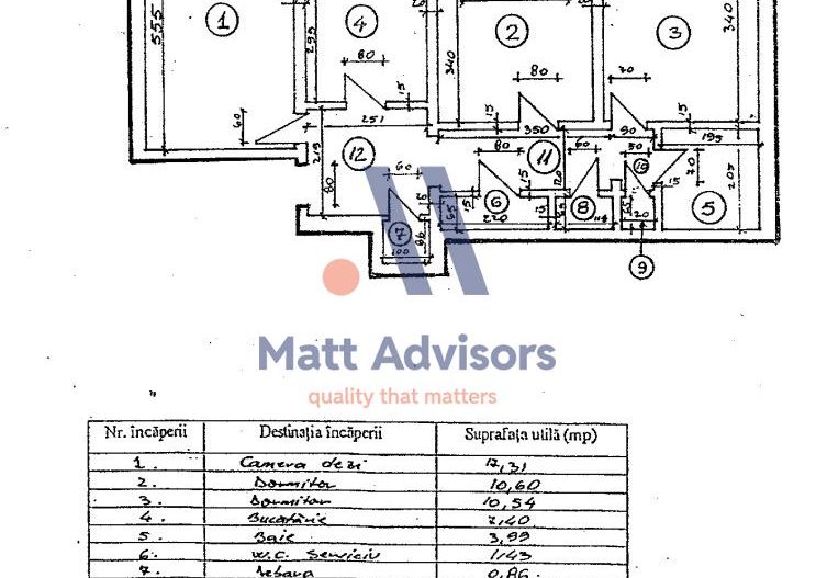 VANZARE Apartament 3 camere | Dristor | langa metrou - Schiță 11