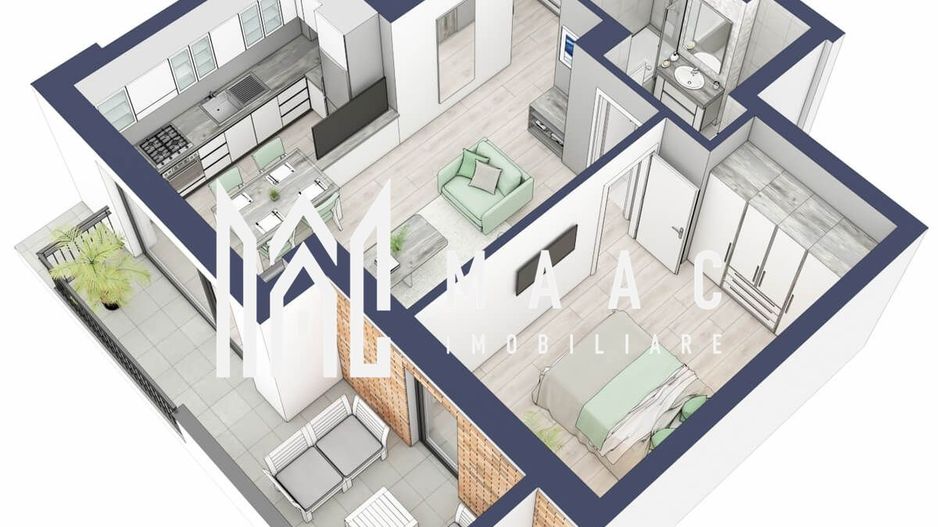 Apartament 2 camere | Etaj 3 | Balcon 10.3 mp | Turnisor - Poză 5