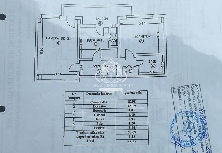 Stefan cel Mare-Lizeanu  | Apartament 2 camere | Bloc 1981 reabilitat - Schiță 9