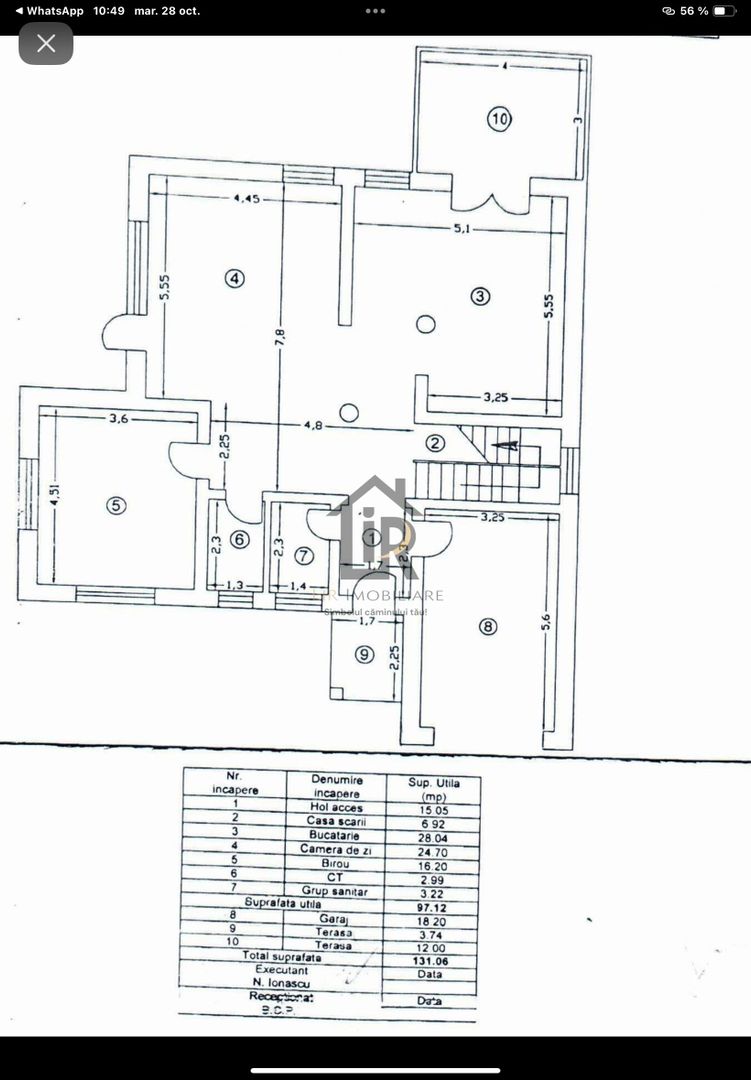 Vilă 5 camere 240 mp, mobilata,teren 806 mp – Platou Galata, Iași - Schiță 20