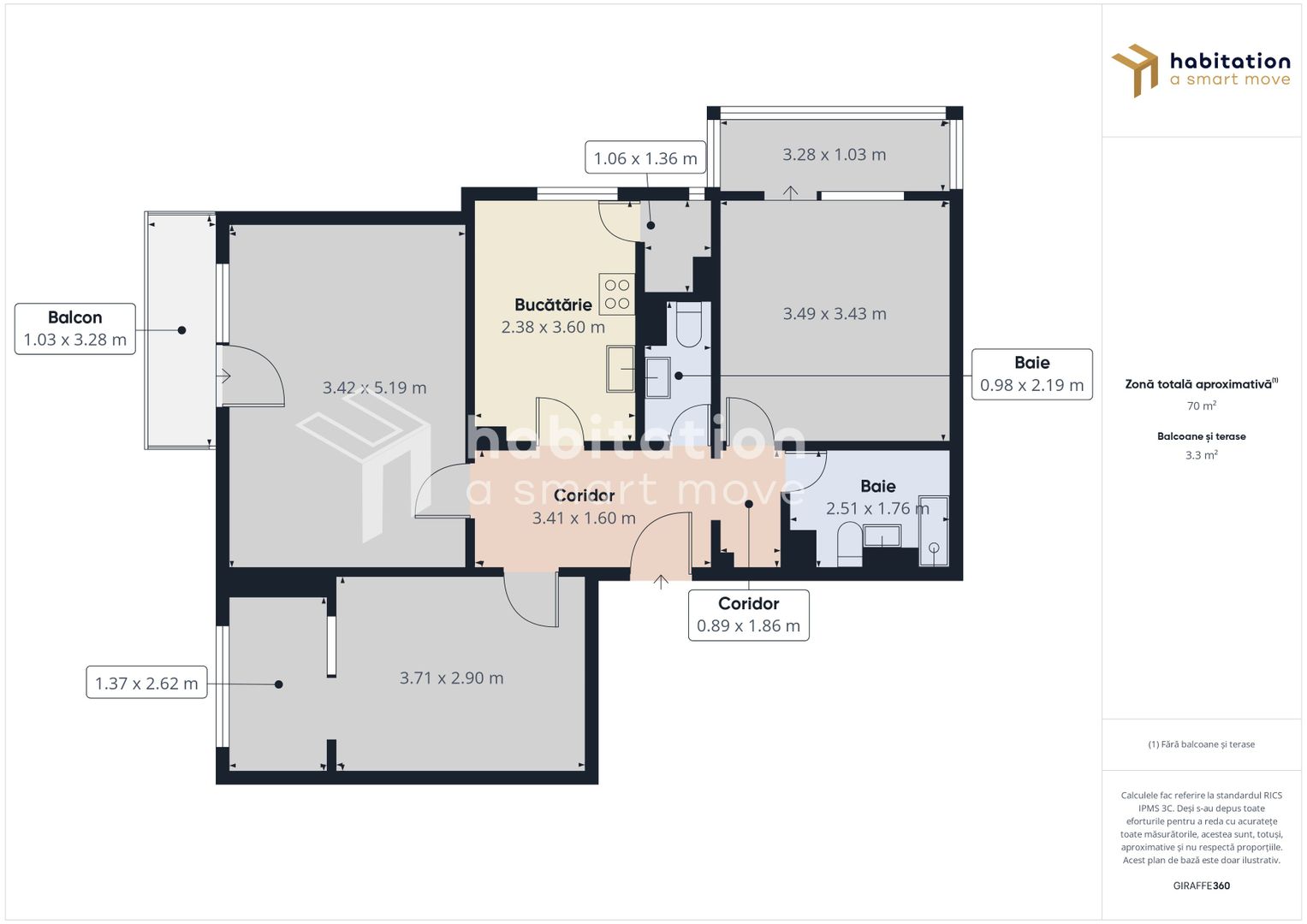 Apartament spațios, 3 camere si 3 balcoane – Girocului - Mureș LIDL - Poză 19