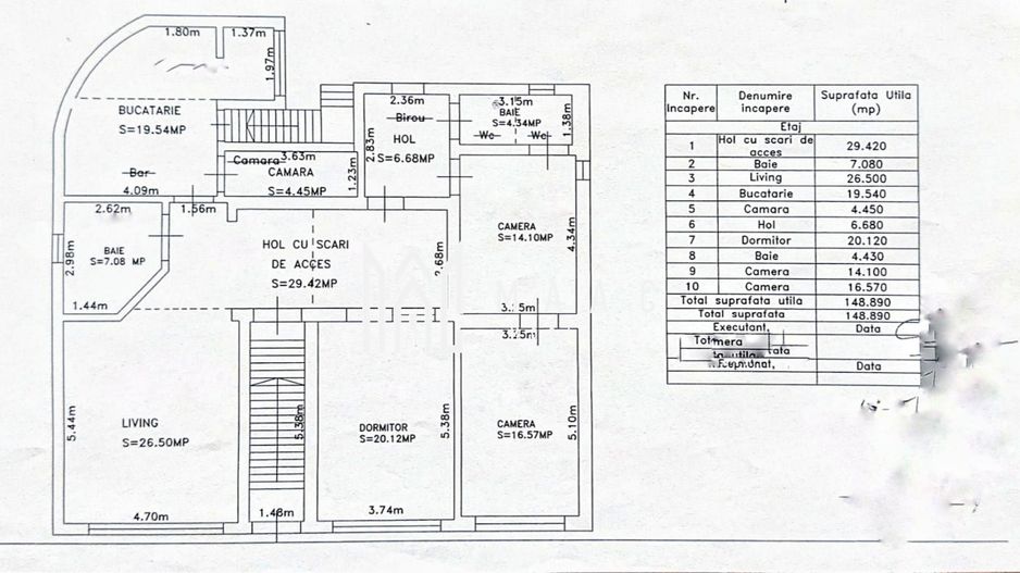 Apartament 4 camere de vânzare | Sibiu, Piața Cluj | intabulat - Schiță 1
