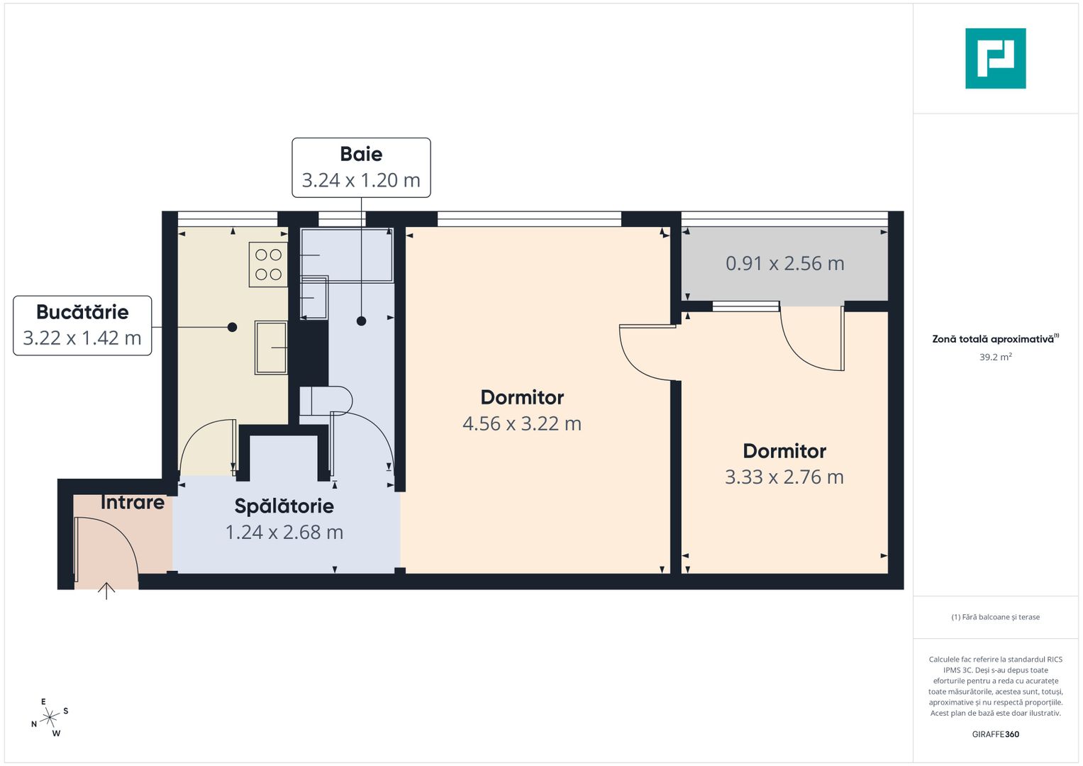 Apartament 2 camere, 47 mp, mobilat - Poză 7