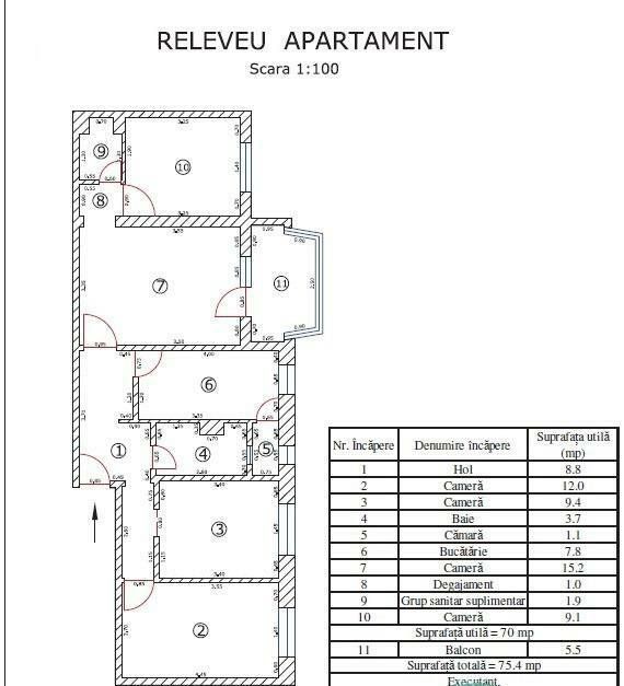 Central, 4 camere renovate, liber la vanzare, loc parcare concesionat - Poză 5