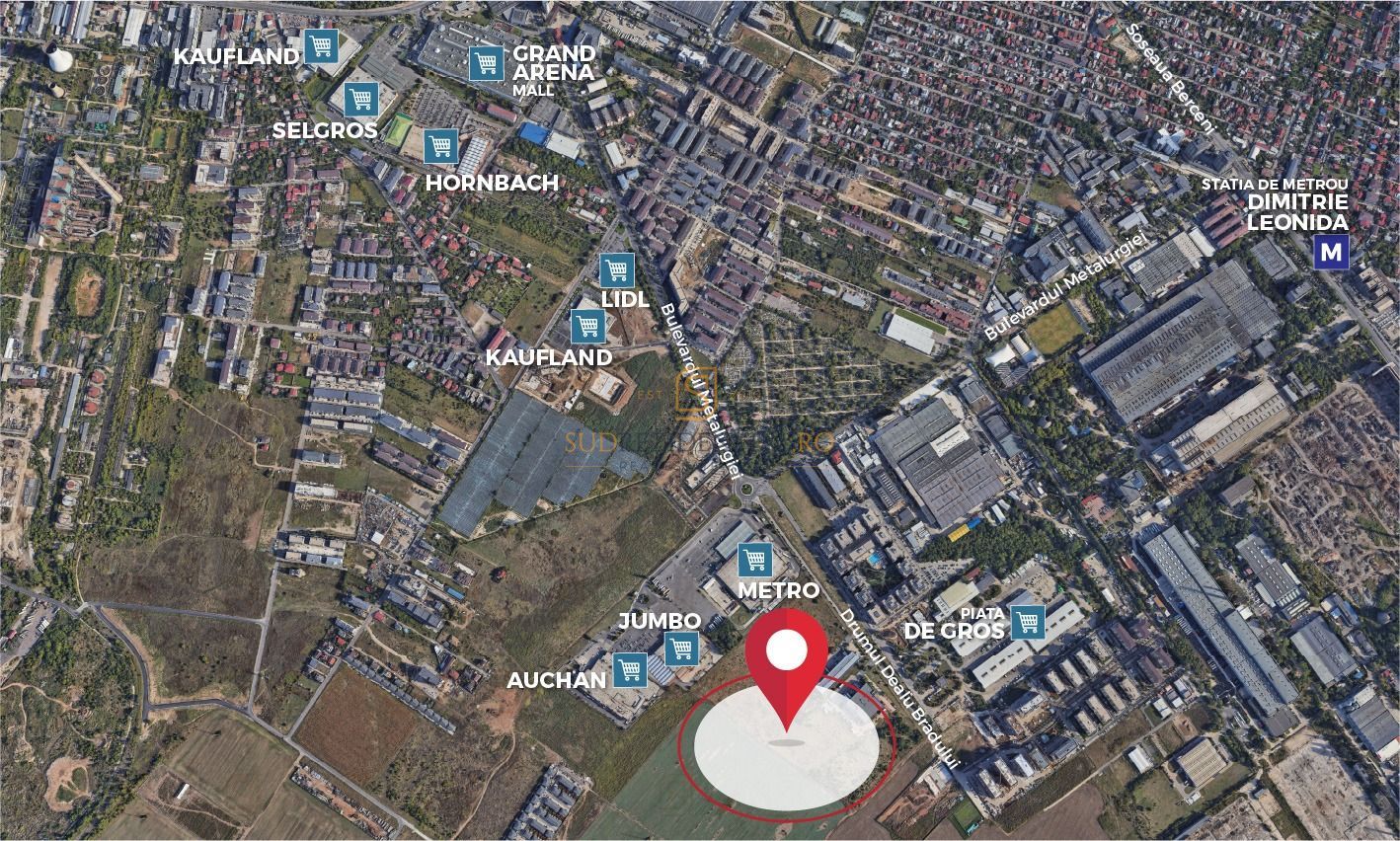 Teren intravilan 4930 mp,ideal constructii rezidentiale,Bd.Metalurgiei - Poză 2