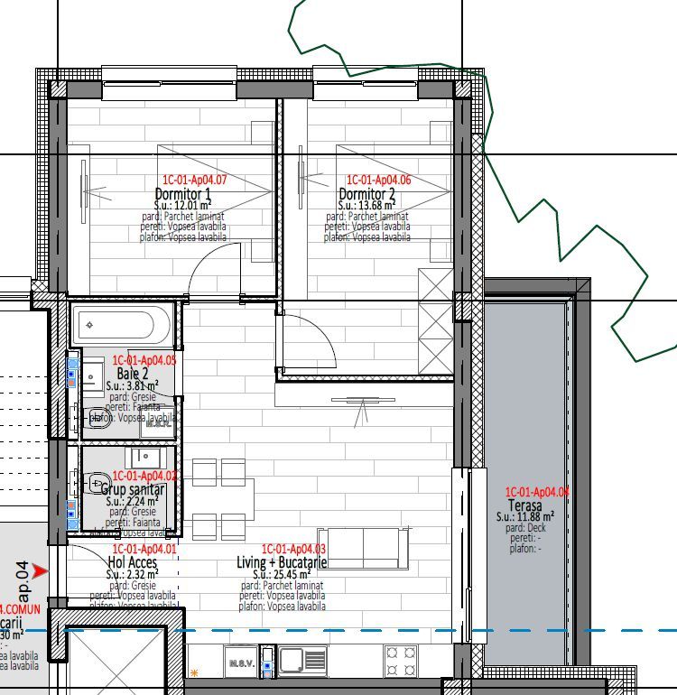 Apartament 3 camere Parcul Dendrologic | Vedere Pădure - Schiță 3