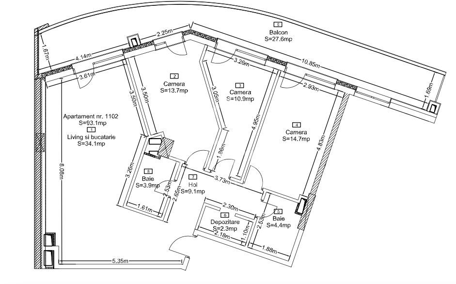 0% comision | Apartament 4 camere | Terasă generoasă | Orientare Est - Schiță 11