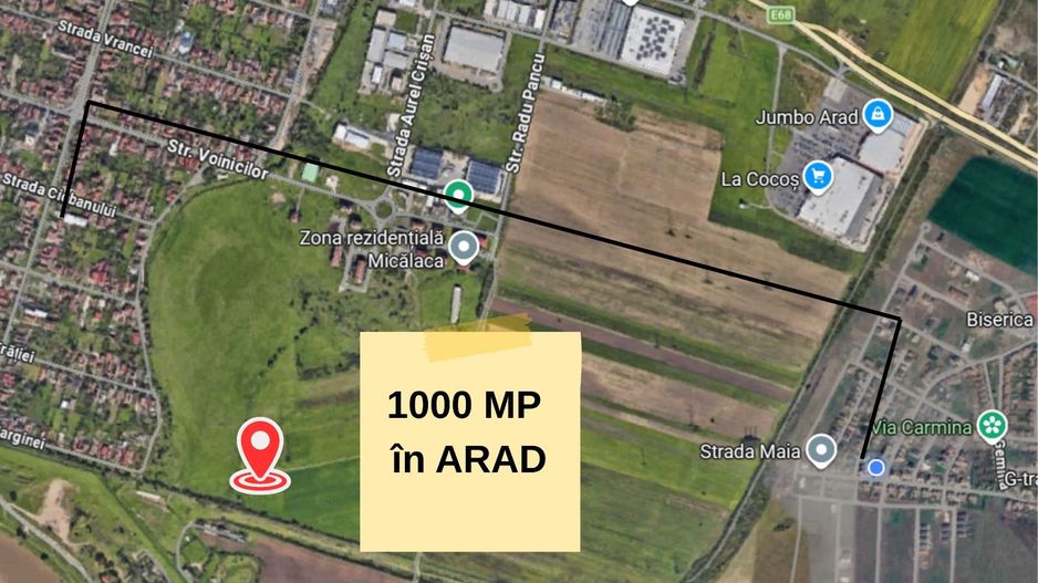Teren arabil intravilan, 1000 mp, Arad - Poză 1