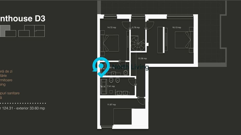Penthouse 3 Camere LUX cu View | Terasa Spectaculoasa | Iancu Nicolae - Poză 4