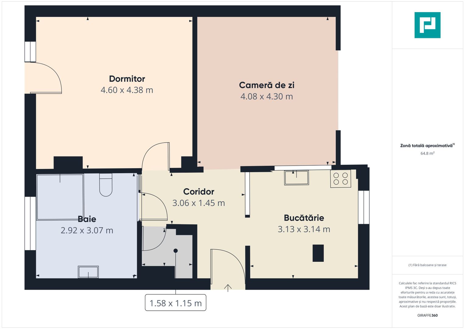 Apartament spațios 2 camere Vlaicu - Poză 8