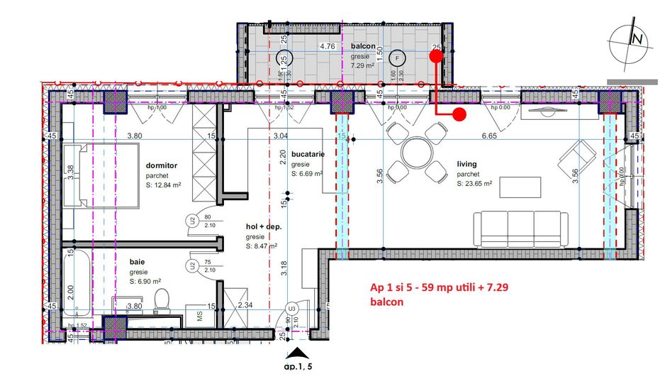 Dâmbovița-Șagului | Bloc Nou | 2, 3 și 4 Camere | Penthouse | Parcare subterana - Poză 4