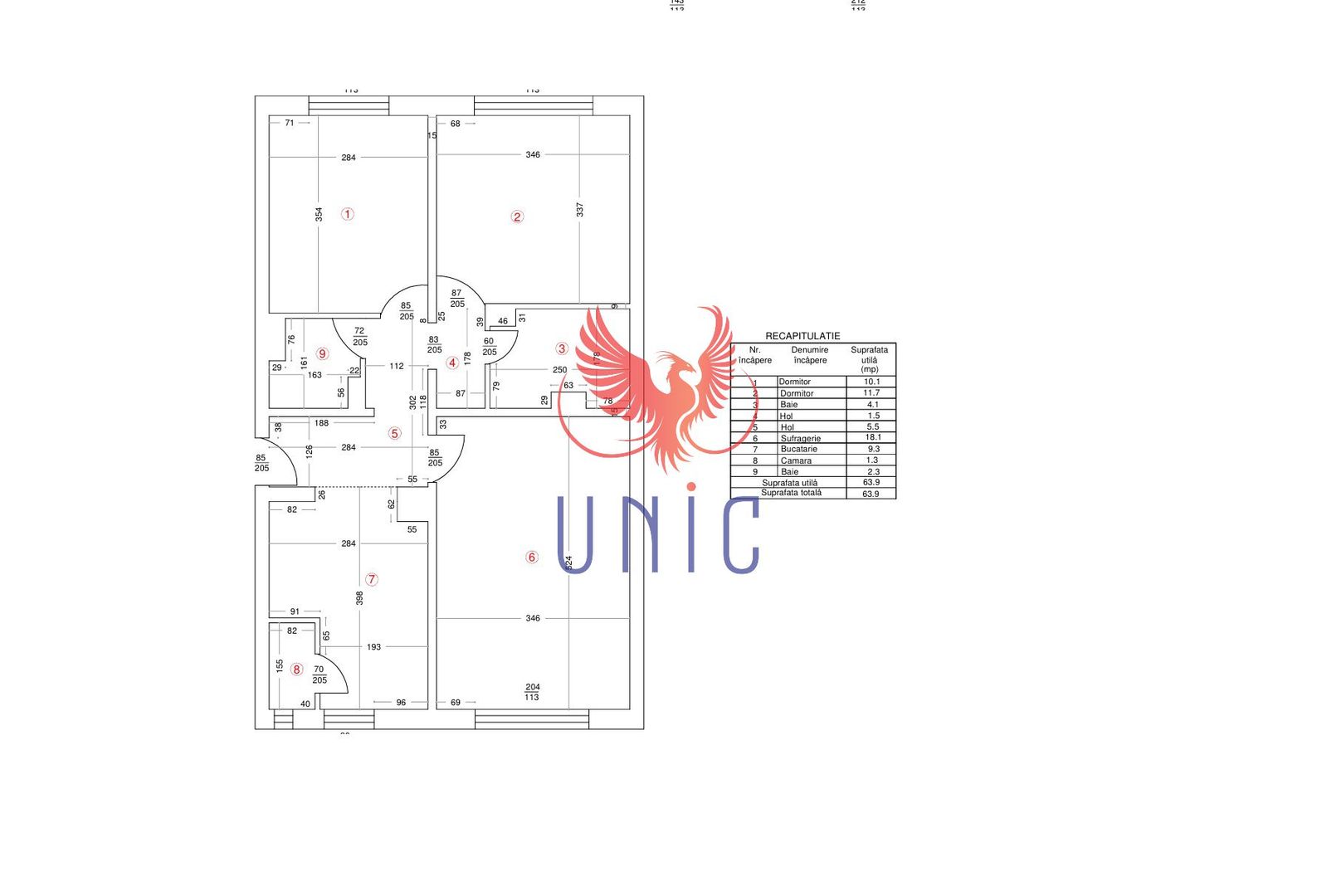 Apartament 3 camere George Enescu Str.Fagaras - Schiță 8