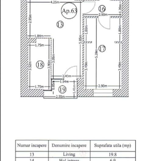 2 camere | 102 The Address | Mobilat & utilat | Vedere panoramica - Schiță 19