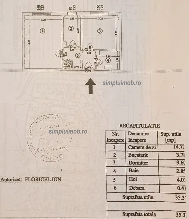 Decomandat 2 camere renovat complet Mega Mall - Schiță 8