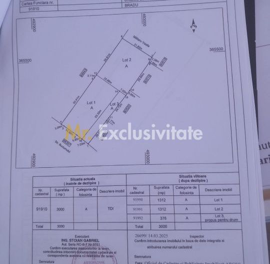 Teren intravilan Bradu 1312 mp 2 deschideri - Poză 3