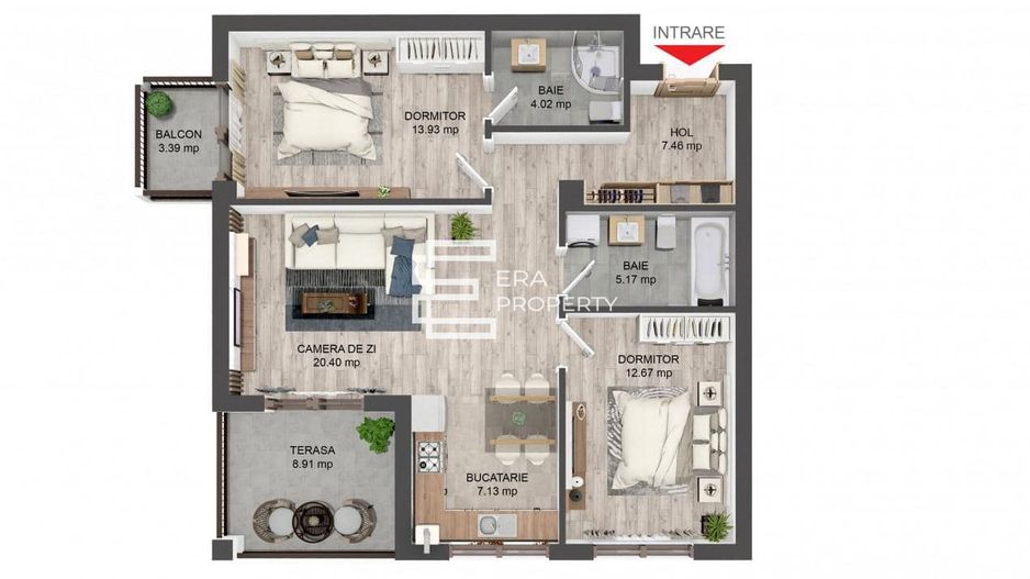 Apartament 3 camere, 71 mp, boxa - Selimbar - Schiță 9