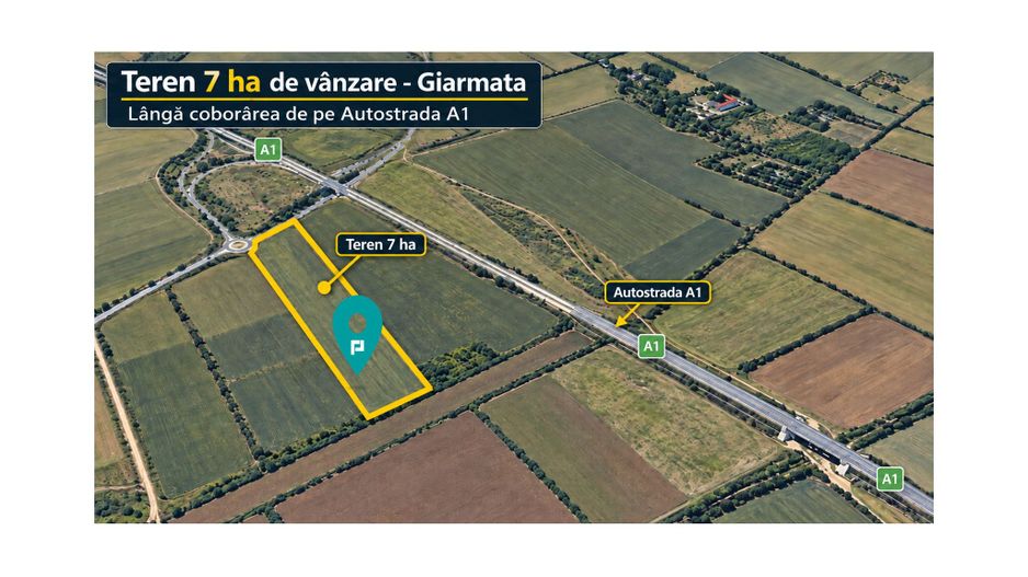 Teren 7 ha Giarmata | lângă A1 - Poză 5