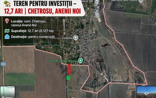 Teren cu potențial în Chetrosu – 12 ari, investiție avantajoasă!| CHETROSU-ANENII NOI