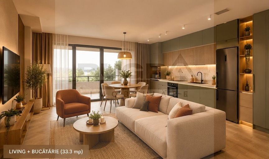 Apartament 2 camere, bloc nou, 52mp, terasa de 27mp, zona Golden Tulip - Poză 2