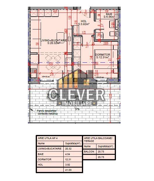 Apartament 2 cam Modern cu Terasă de 26 mp în Zona Pallady - Schiță 5