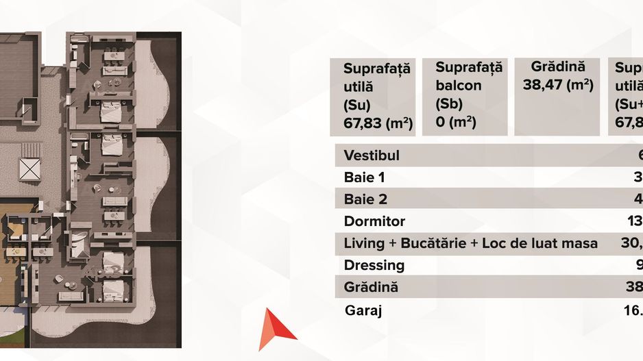 Direct de la DEZVOLTATOR. Apartament cu grădina de 38 mp și garaj - Poză 5