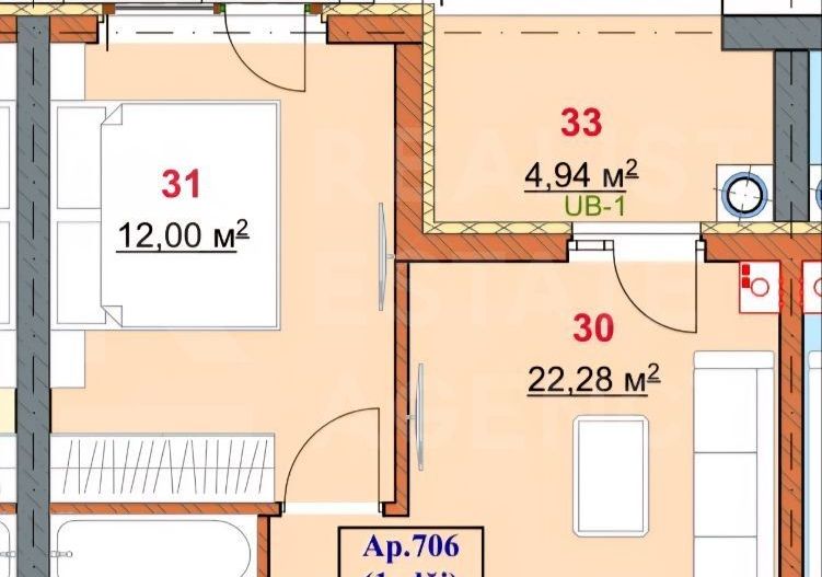 Vânzare, apartament, 1 dormitor și living, bd. Dacia, Botanica - Poză 2