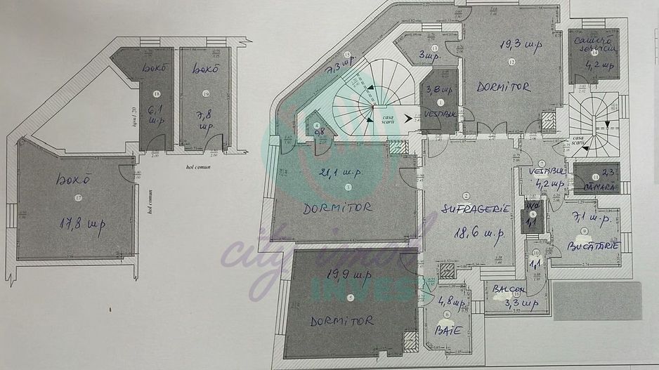 Apartament spatios cu 4 camere - Poză 6