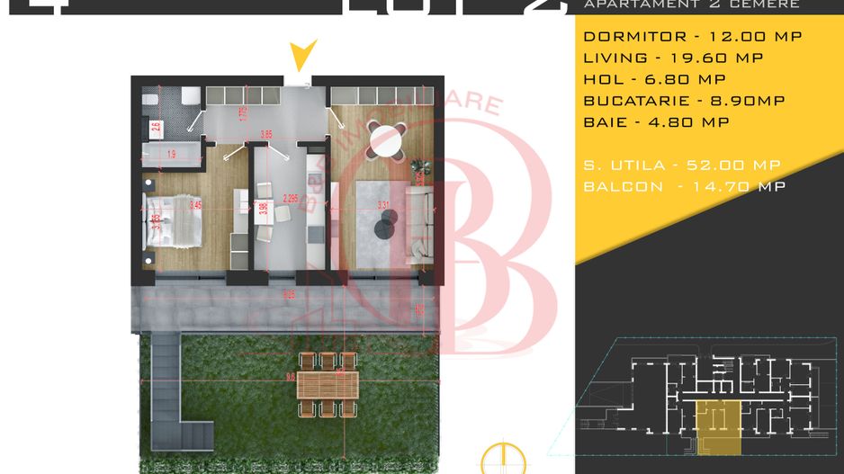 2 camere cu gradina Titan Pallady  Metrou Nicolae Teclu - Schiță 10