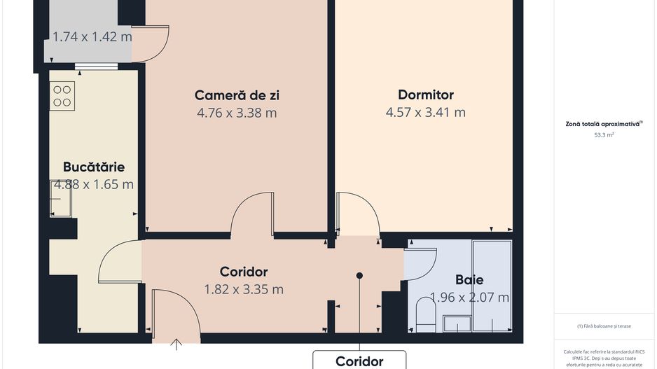 Apartament cu 2 camere de vânzare în zona Doamna Ghica - Schiță 15