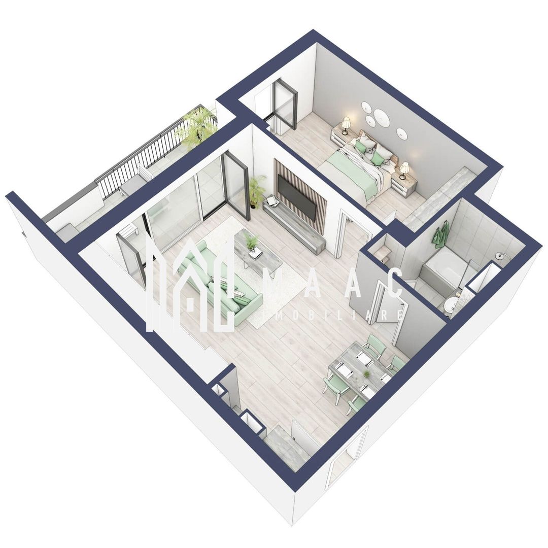 Apartament 2 camere | Etaj 3 | Balcon 10.7 mp | Turnisor - Poză 4