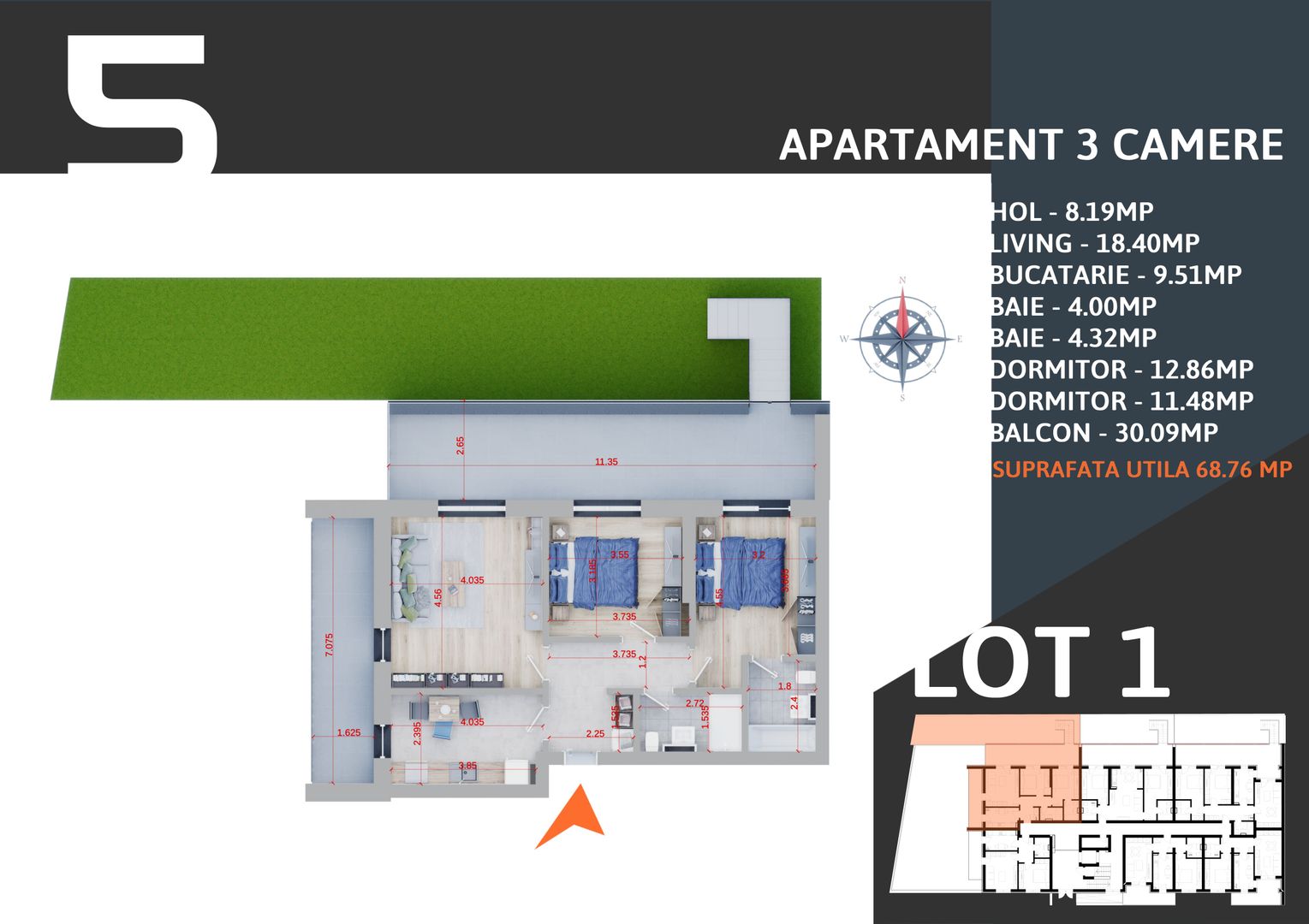 Apartament 3 camere cu GRADINA,Incalz.pardoseala,Pallady,Metrou - Poză 4