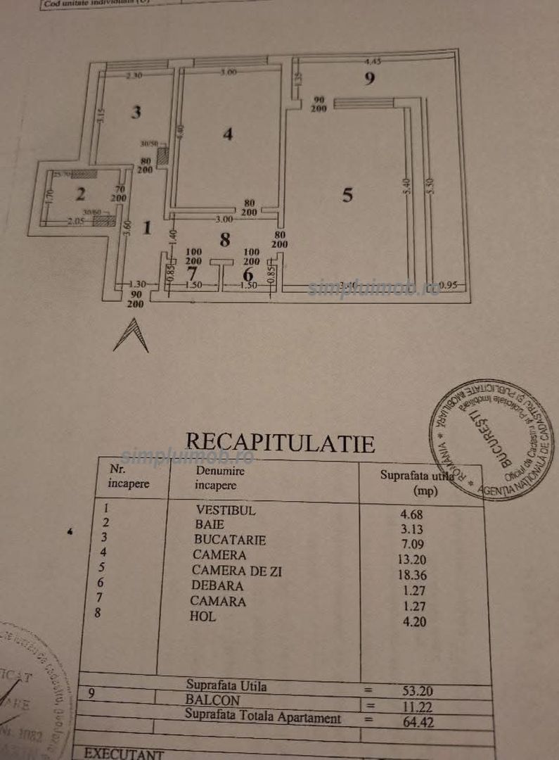 Metrou 1 Decembrie 2 Camere Decomandat 64mp Confort 1 - Schiță 6