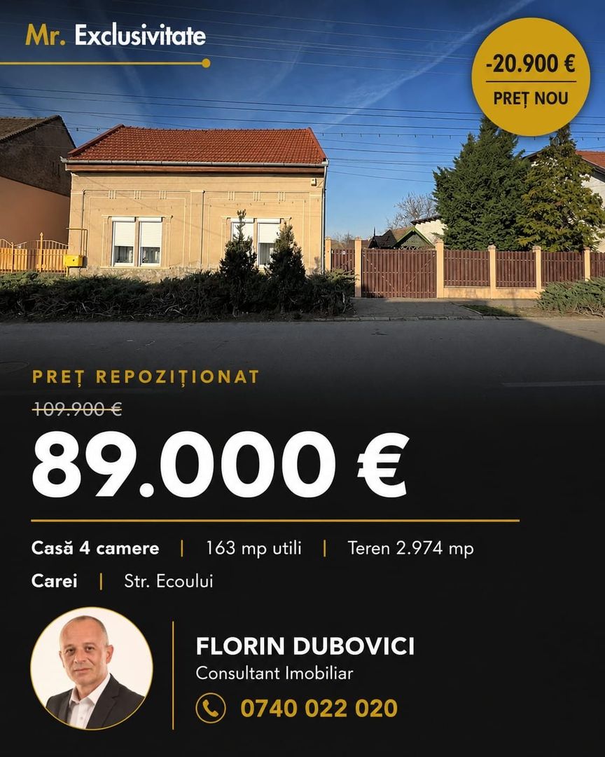 Casă 4 camere cu Teren 2.974 mp | Rezidență sau afacere | Carei - Poză 1